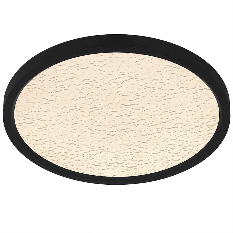 Quoizel Outskirts LED 15" Flush Mount, Black/Clear Textured Acrylic