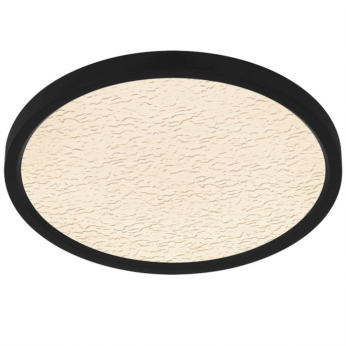 Quoizel Outskirts LED 15" Flush Mount, Black/Clear Textured Acrylic