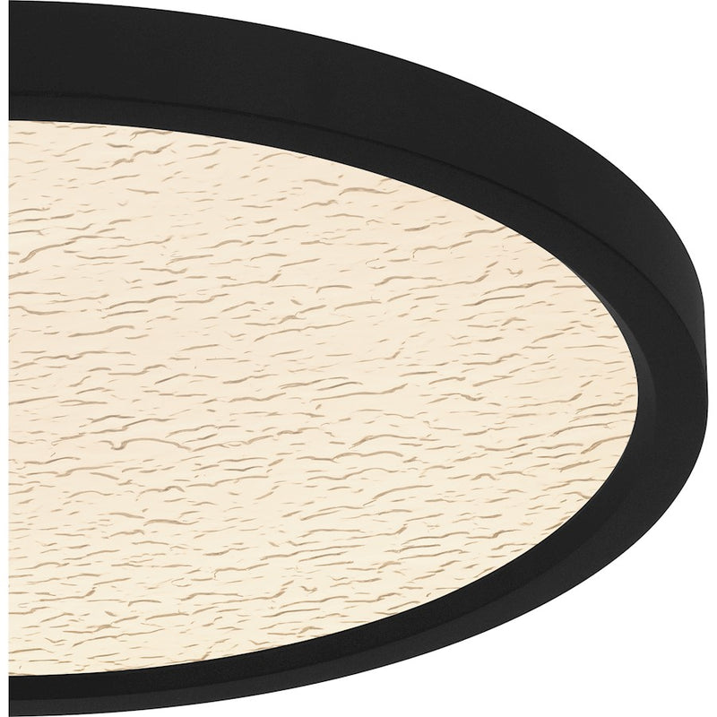 Quoizel Outskirts LED 15" Flush Mount, Black/Clear Textured Acrylic