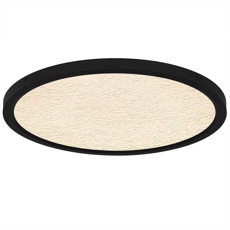 Quoizel Outskirts LED 20" Flush Mount, Black/Clear Textured Acrylic - OSTC1720EK