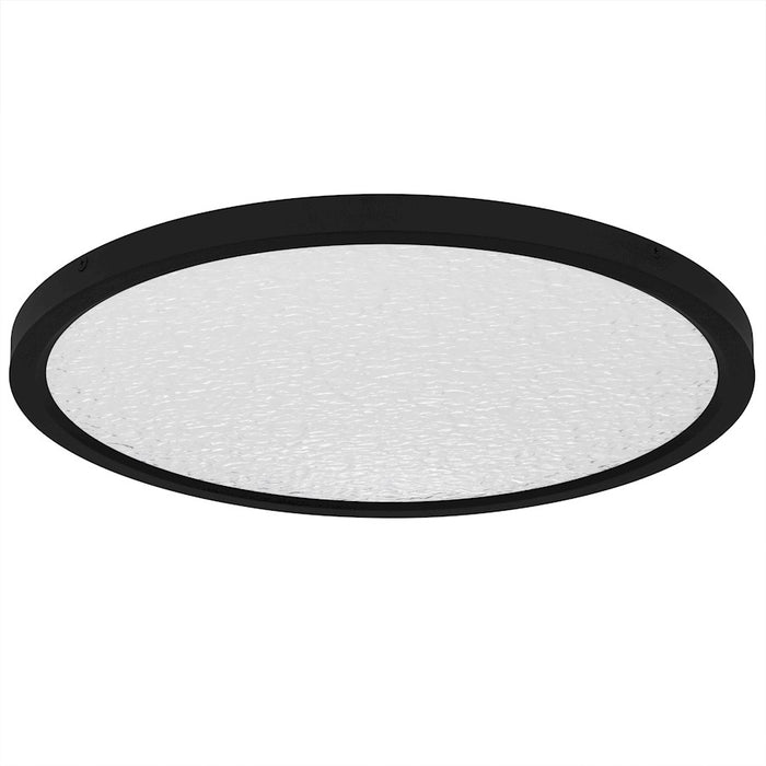 Quoizel Outskirts LED 20" Flush Mount, Black/Clear Textured Acrylic