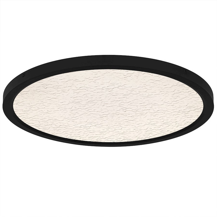 Quoizel Outskirts LED 20" Flush Mount, Black/Clear Textured Acrylic