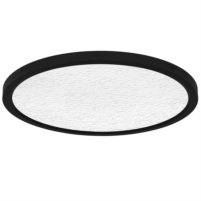 Quoizel Outskirts LED 20" Flush Mount, Black/Clear Textured Acrylic