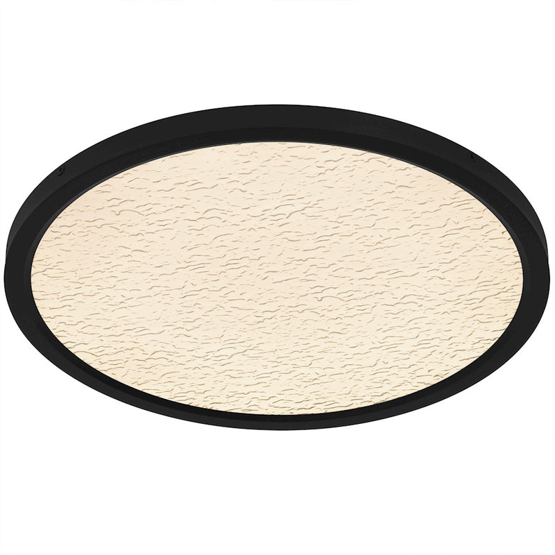 Quoizel Outskirts LED 20" Flush Mount, Black/Clear Textured Acrylic