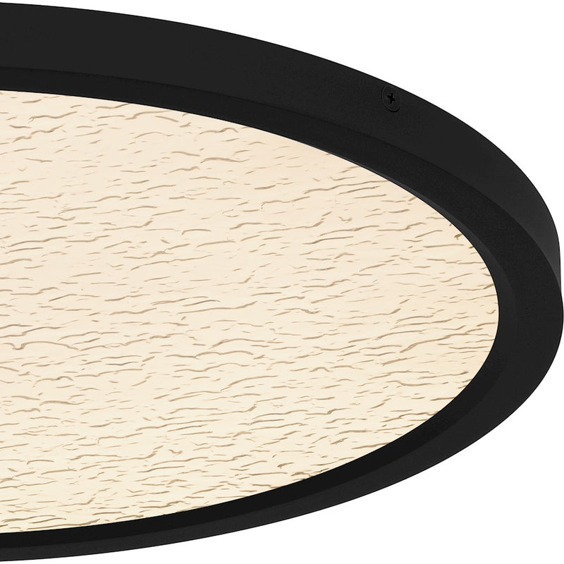 Quoizel Outskirts LED 20" Flush Mount, Black/Clear Textured Acrylic