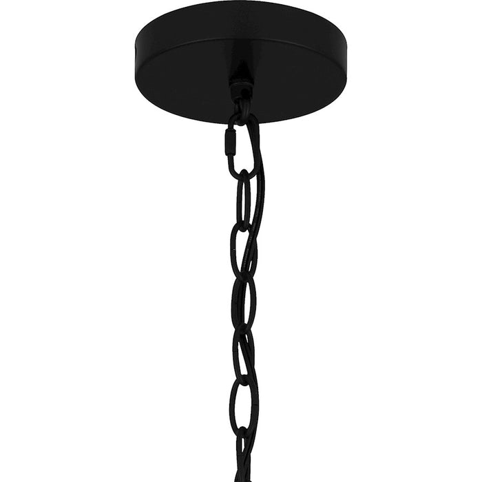 Quoizel Otten 1 Light Mini Pendant, Matte Black/Clear Seedy