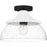 Quoizel Otten 1 Light Semi-Flush Mount, Matte Black/Clear Seedy