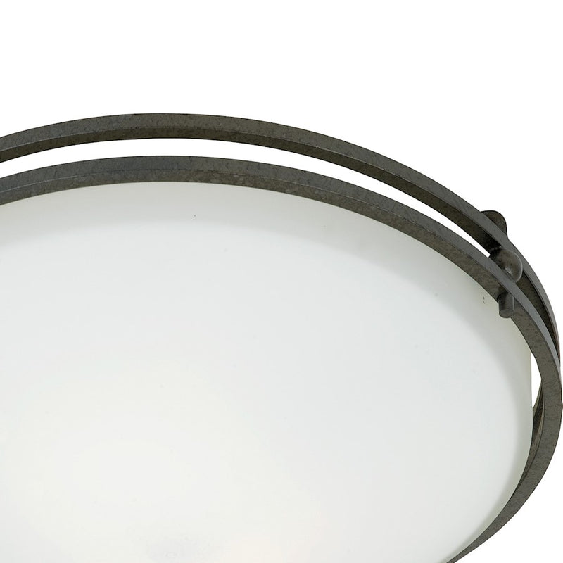 Quoizel 2 Light Ozark Flush Mount in Iron Gate