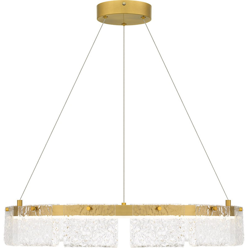 Quoizel Alice Integrated LED Pendant, Gold/Clear Hammered Acylic