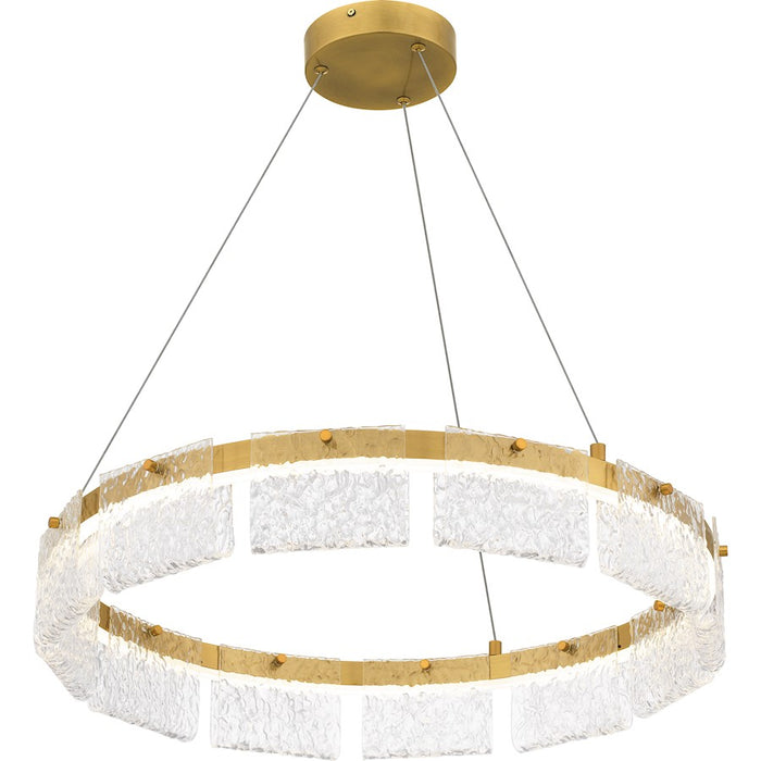 Quoizel Alice Integrated LED Pendant, Gold/Clear Hammered Acylic