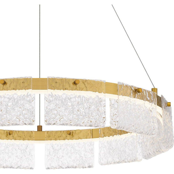 Quoizel Alice Integrated LED Pendant, Gold/Clear Hammered Acylic