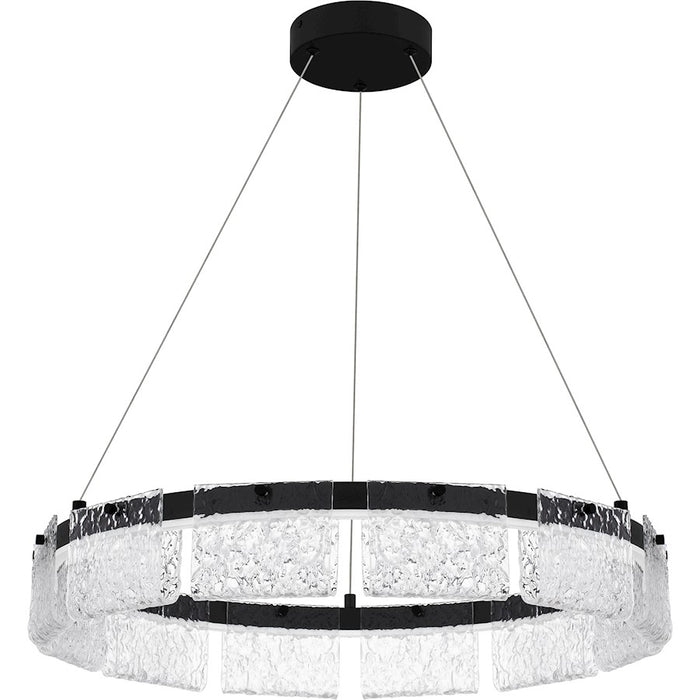 Quoizel Alice Integrated LED Pendant, Black/Clear Hammered Acrylic