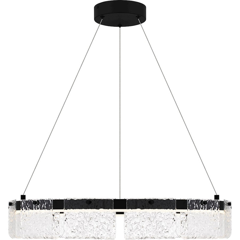 Quoizel Alice Integrated LED Pendant, Black/Clear Hammered Acrylic