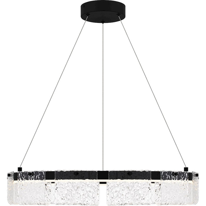 Quoizel Alice Integrated LED Pendant, Black/Clear Hammered Acrylic