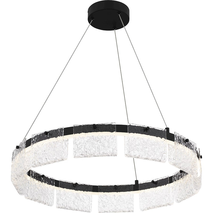 Quoizel Alice Integrated LED Pendant, Black/Clear Hammered Acrylic