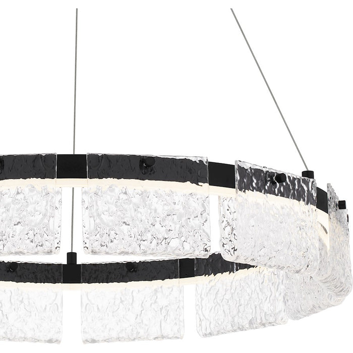 Quoizel Alice Integrated LED Pendant, Black/Clear Hammered Acrylic