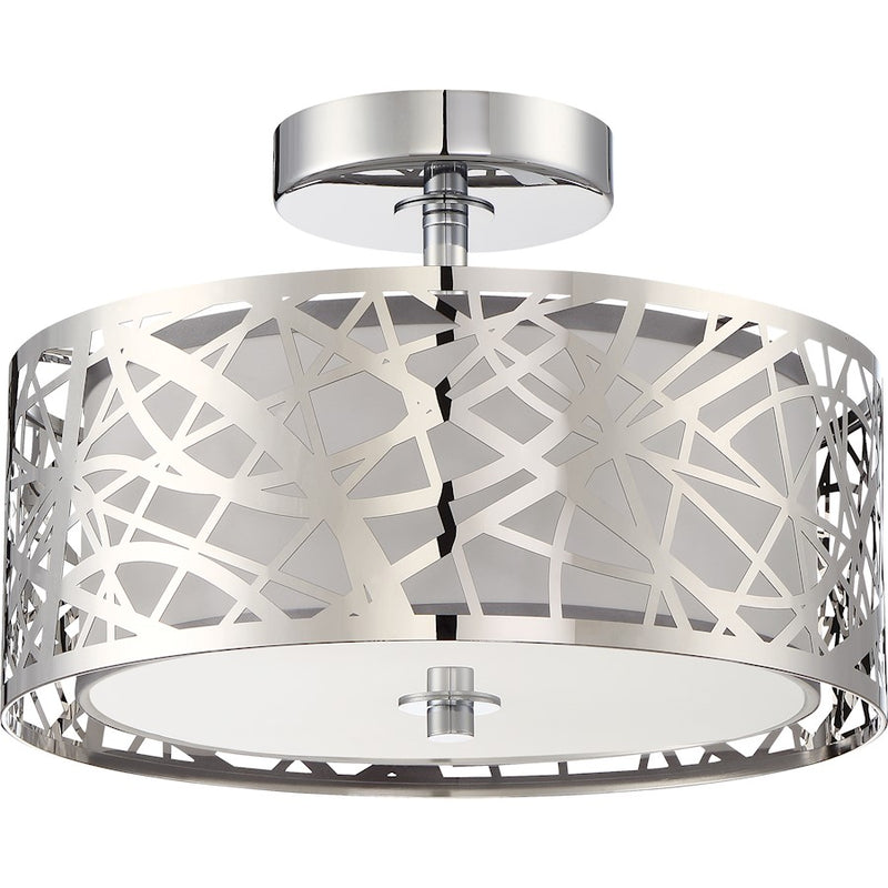 Quoizel Platinum Collection Abode Semi-Flush Mount, 2 Light, Polished Chrome