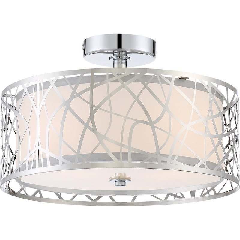 Quoizel Platinum Abode 3 Light Semi-Flush Mount, Polished Chrome