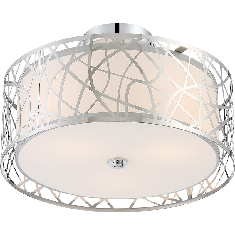Quoizel Platinum Abode 3 Light Semi-Flush Mount, Polished Chrome