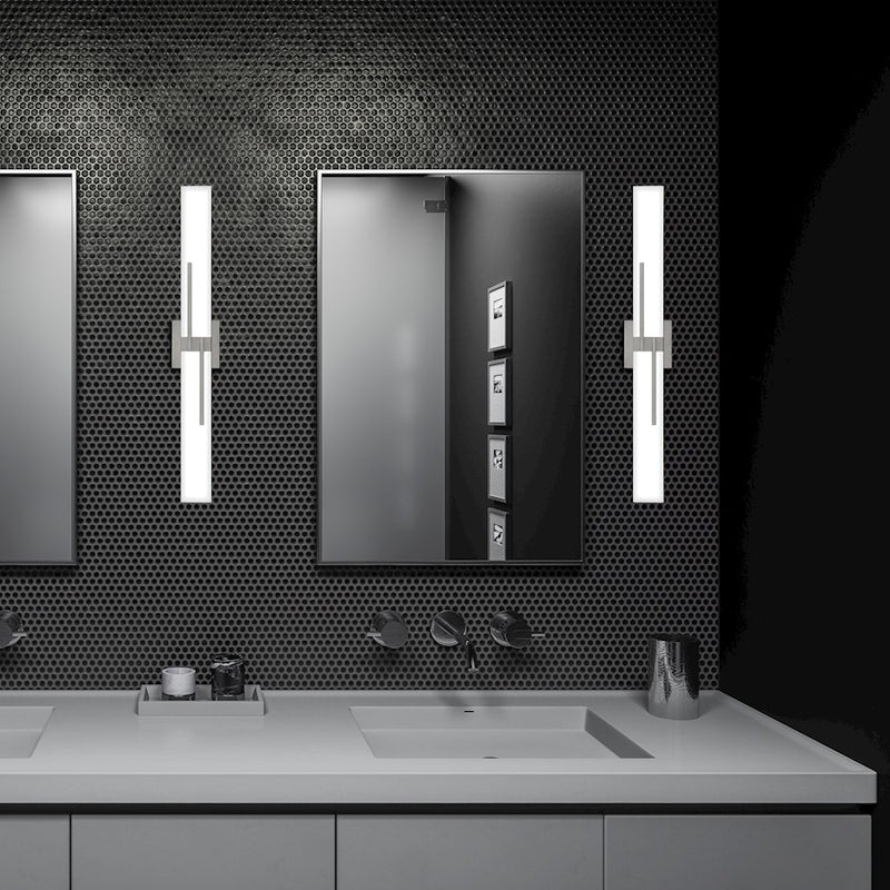 Quoizel Allison Bath LED Light, Nickel/White Painted Etched