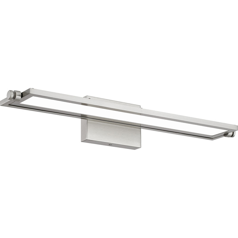 Quoizel Astro 26in LED Bath Light | Contemporary Brushed Nickel Steel | Bathroom Vanity & Powder Room | 26.25 x 6 x 4.5 in | Model PCASO8526BN