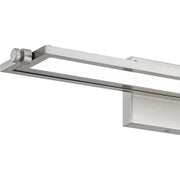 Quoizel Astro 26in LED Bath Light | Contemporary Brushed Nickel Steel | Bathroom Vanity & Powder Room | 26.25 x 6 x 4.5 in | Model PCASO8526BN