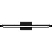 Quoizel Astro 26in LED Bath Light | Modern Matte Black Steel | Bathroom Vanity & Powder Room | 26.25 x 6 x 4.5 in, Dimmable | Model PCASO8526MBK