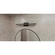 Quoizel Astro 26in LED Bath Light | Modern Matte Black Steel | Bathroom Vanity & Powder Room | 26.25 x 6 x 4.5 in, Dimmable | Model PCASO8526MBK
