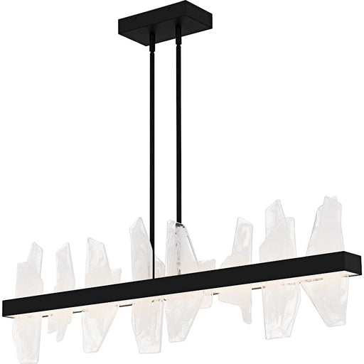 Quoizel Aurelia Light Island Light, Matte Black/White Swirl Glass - PCAUR142MBK