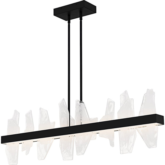 Quoizel Aurelia Light Island Light, Matte Black/White Swirl Glass - PCAUR142MBK