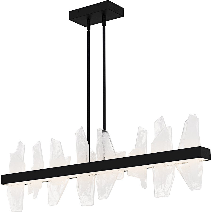 Quoizel Aurelia Light Island Light, Matte Black/White Swirl Glass - PCAUR142MBK