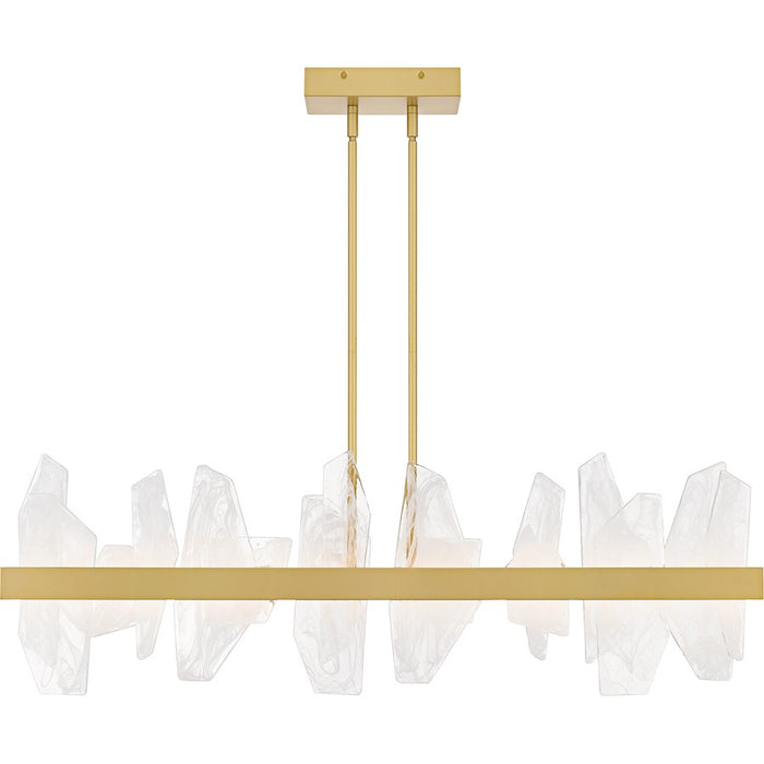 Quoizel Aurelia Light Island Light, Soft Gold/White Swirl Glass