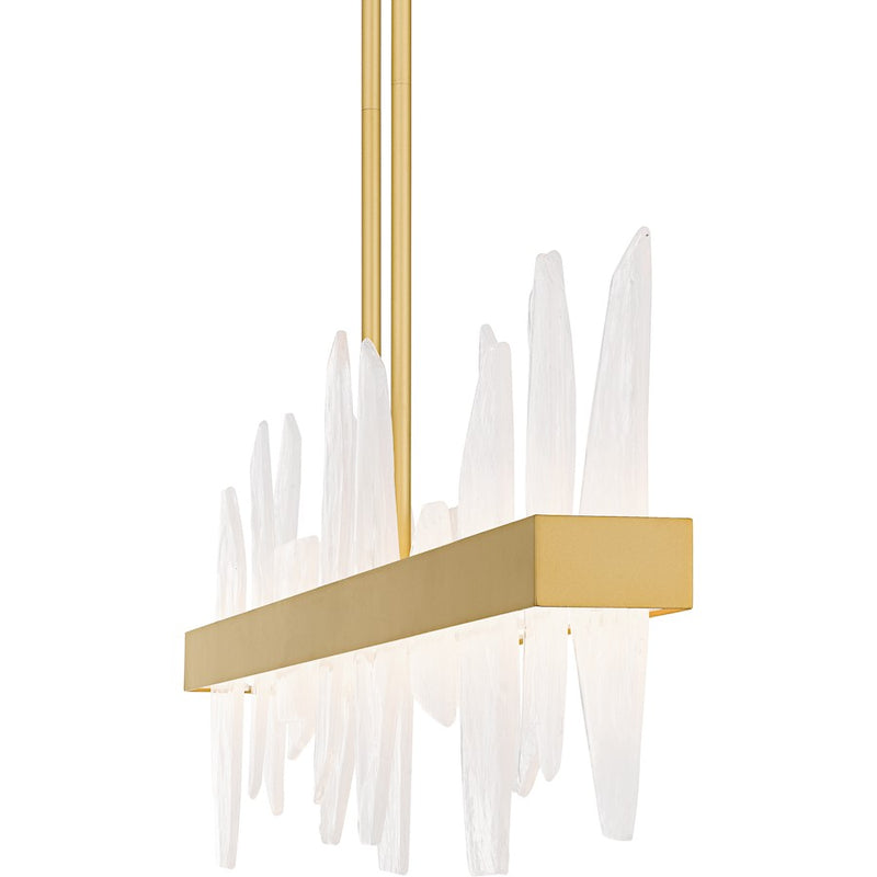 Quoizel Aurelia Light Island Light, Soft Gold/White Swirl Glass