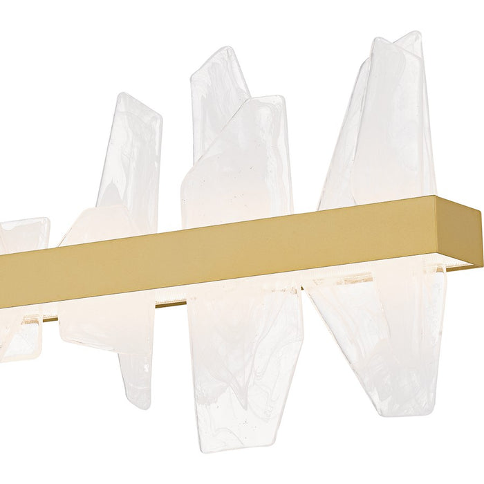 Quoizel Aurelia Light Island Light, Soft Gold/White Swirl Glass