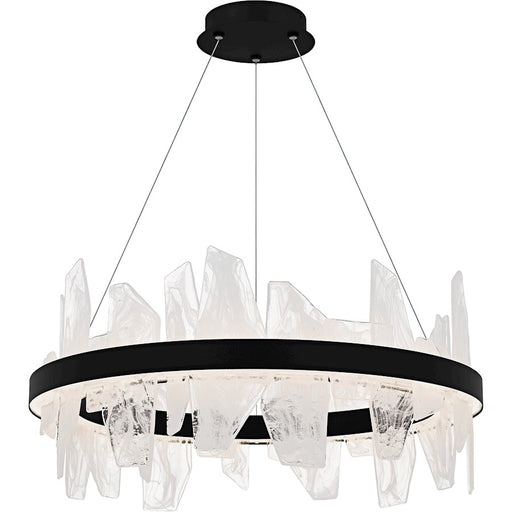Quoizel Aurelia Light Chandelier, Matte Black/White Swirl Glass - PCAUR5030MBK