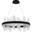 Quoizel Aurelia Light Chandelier, Matte Black/White Swirl Glass