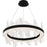 Quoizel Aurelia Light Chandelier, Matte Black/White Swirl Glass