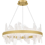 Quoizel Aurelia Light Chandelier, Soft Gold/White Swirl Glass - PCAUR5030SGD