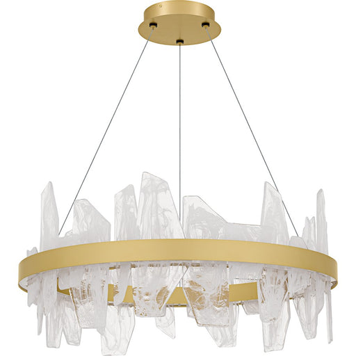 Quoizel Aurelia Light Chandelier, Soft Gold/White Swirl Glass