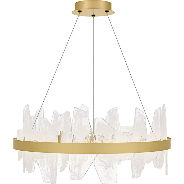 Quoizel Aurelia Light Chandelier, Soft Gold/White Swirl Glass