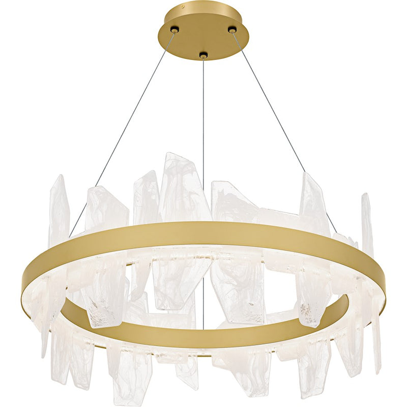 Quoizel Aurelia Light Chandelier, Soft Gold/White Swirl Glass