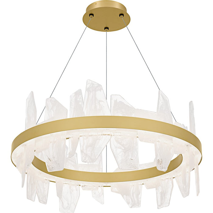 Quoizel Aurelia Light Chandelier, Soft Gold/White Swirl Glass