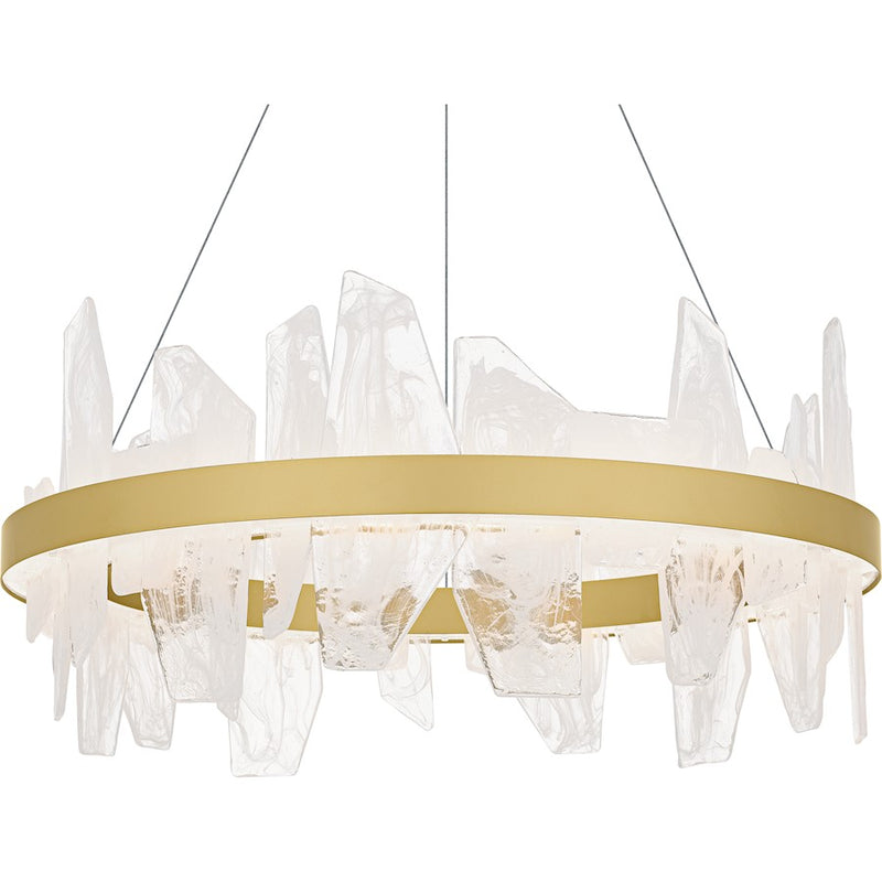 Quoizel Aurelia Light Chandelier, Soft Gold/White Swirl Glass