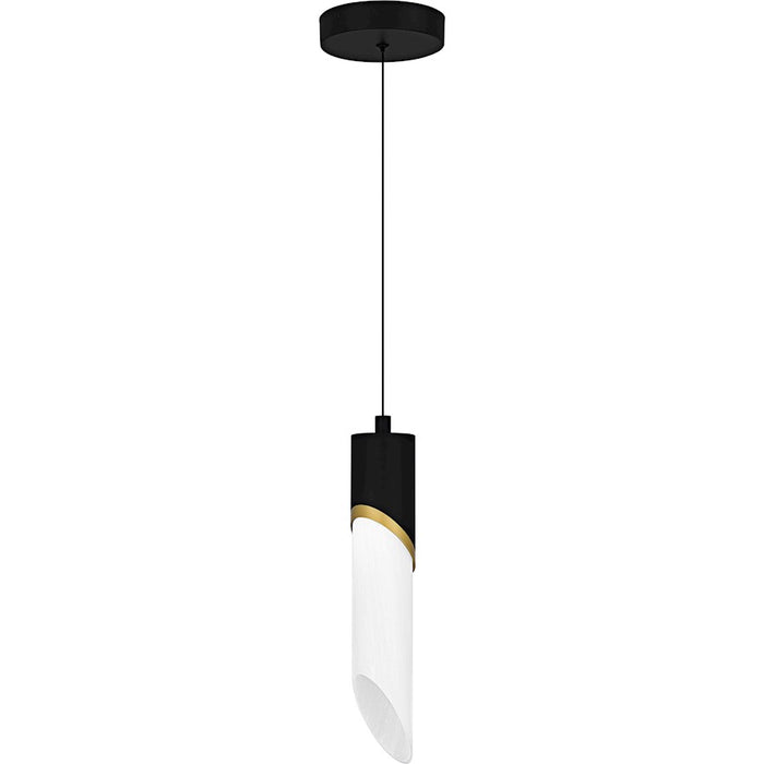 Quoizel Alys 1Light Mini Pendant, Matte Black/Alabaster Glass - PCAYS1503MBK