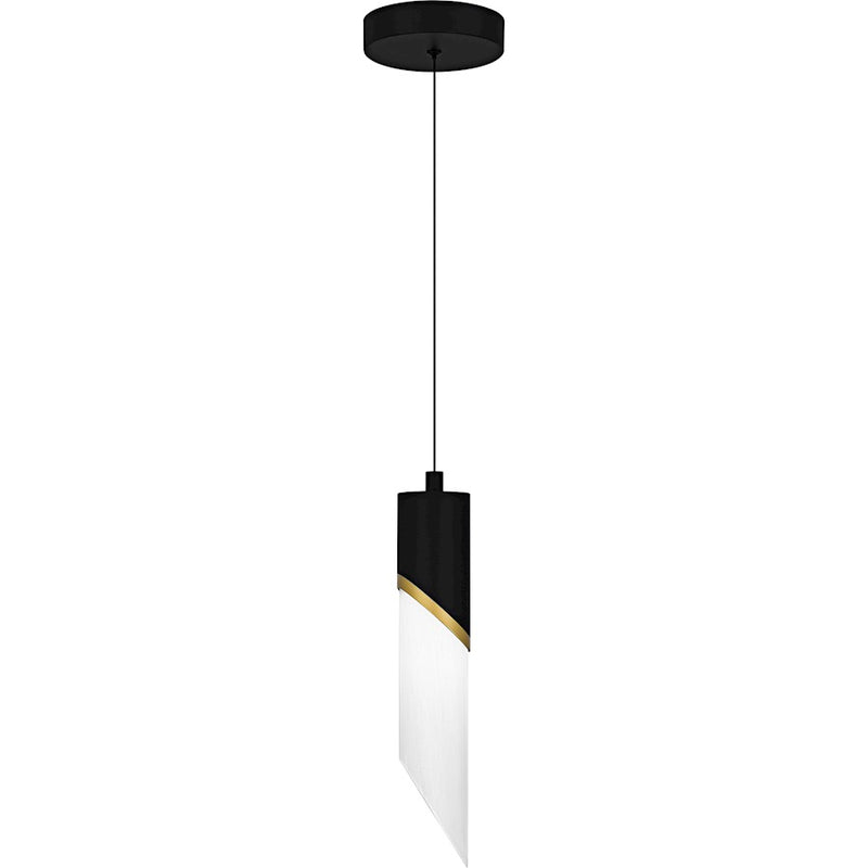 Quoizel Alys 1Light Mini Pendant, Matte Black/Alabaster Glass