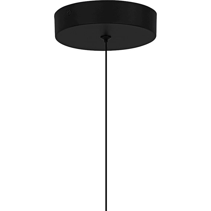 Quoizel Alys 1Light Mini Pendant, Matte Black/Alabaster Glass