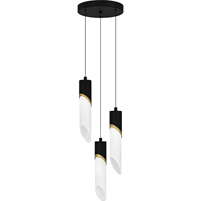Quoizel Alys 3Light Pendant, Matte Black/Alabaster Glass - PCAYS1810MBK