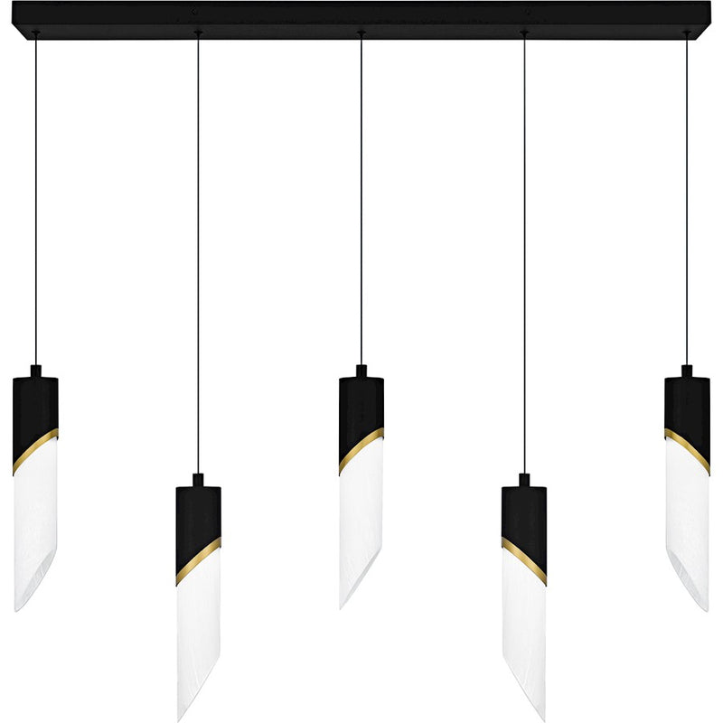 Quoizel Alys 2Light Island Light, Matte Black/Alabaster Glass - PCAYS540MBK
