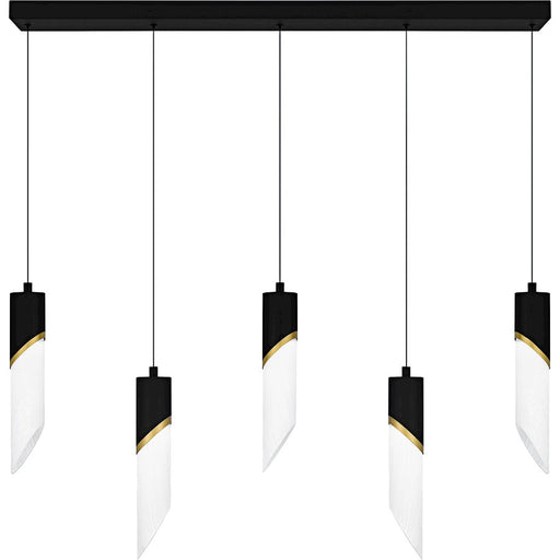 Quoizel Alys 2Light Island Light, Matte Black/Alabaster Glass - PCAYS540MBK