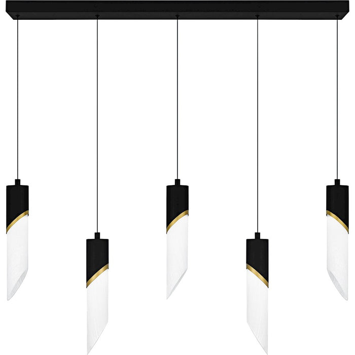 Quoizel Alys 2Light Island Light, Matte Black/Alabaster Glass - PCAYS540MBK